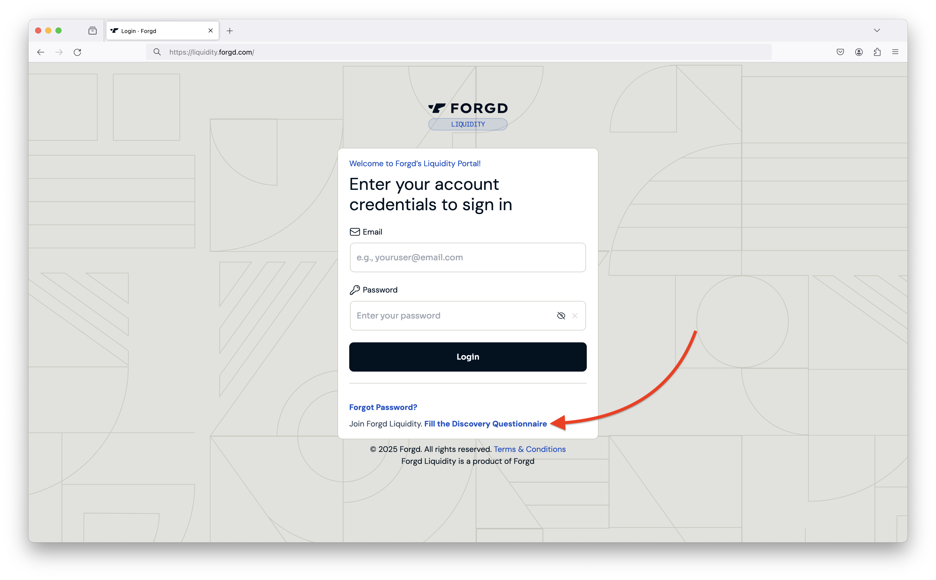 How to get to the "Fill the Discovery Questionnaire"